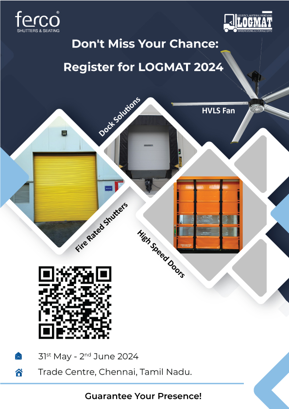 Prepare to be amazed at LOGMAT 2024 as Ferco unveils its latest innovations in logistics solutions! We've got you covered, from Dock Locks to Sliding & Stacking Doors and Mini Fire fire-rated shutters.

#LOGMAT #event #Ferco #LOGMAT2024 #chennai #LogisticsInnovation