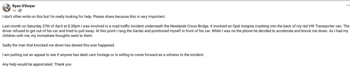 Harry Roberts (@harryrobertsi) on Twitter photo Please share this and help a fellow hurling man, Ryan O'Dwyer, who gave everything for <a href="/KCrokesGAAClub/">Kilmacud Crokes GAA</a> and @DublinFanpage Hurling 👍
facebook.com/share/p/qVzQMS… Please share this and help a fellow hurling man, Ryan O'Dwyer, who gave everything for <a href="/KCrokesGAAClub/">Kilmacud Crokes GAA</a> and @DublinFanpage Hurling 👍
facebook.com/share/p/qVzQMS…