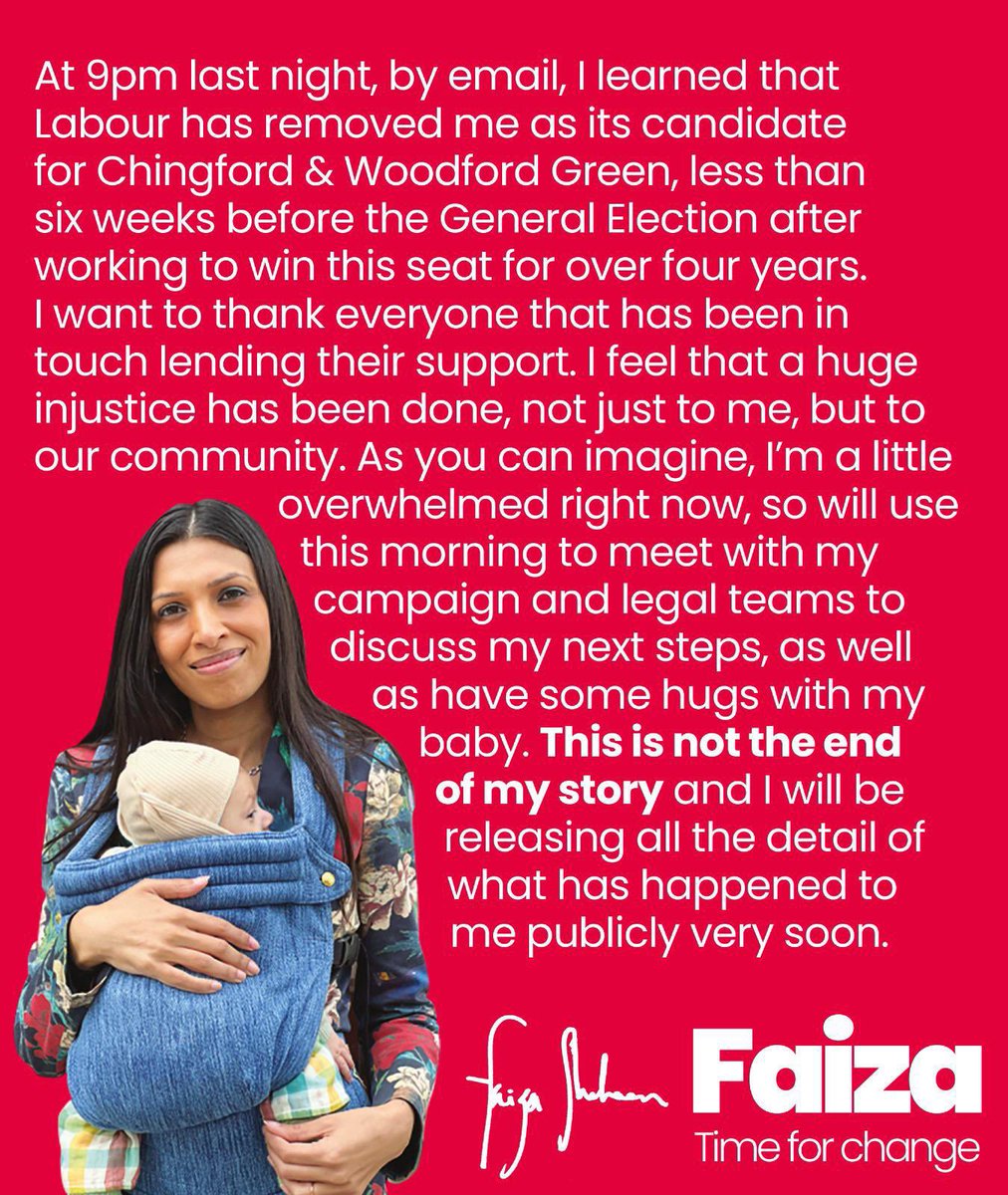 Alison Partridge (@aurora_european) on Twitter photo Genuinely baffled by this decision from <a href="/UKLabour/">The Labour Party</a> - one of the finest candidates with so much to offer - reverse this decision or make it make sense. <a href="/faizashaheen/">Faiza Shaheen</a> Genuinely baffled by this decision from <a href="/UKLabour/">The Labour Party</a> - one of the finest candidates with so much to offer - reverse this decision or make it make sense. <a href="/faizashaheen/">Faiza Shaheen</a>