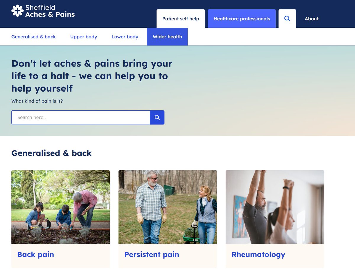 Check out the newly revamped Sheffield Aches and Pains website! Its been the mainstay for self-management of MSK conditions for years now, but the re-design and new updates look great sheffieldachesandpains.com @primarycareshef @STH_AHPs @SheffieldHosp @movemoresheff