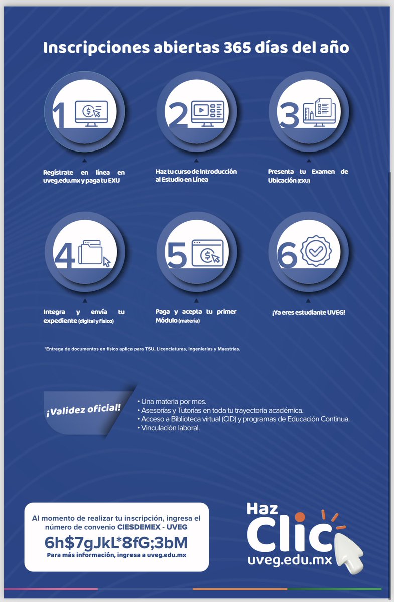 📣En el marco de #CIESDEMEX, la @UVEGonline te invita a estudiar 100% en línea en la UVEG preparatoria, licenciaturas, maestrías y doctorado.📚
¡Continua con tus estudios desde cualquier parte del mundo! 🌎

Más información:uveg.edu.mx/index.php/es/

#EducaciónADistancia
@IME_SRE