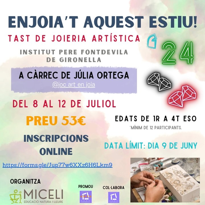Ampainstperefon's tweet photo. Activitats d'estiu.
@perefontdevila #micelilleure #joc_art_en_joia https://t.co/nLafM97Tme