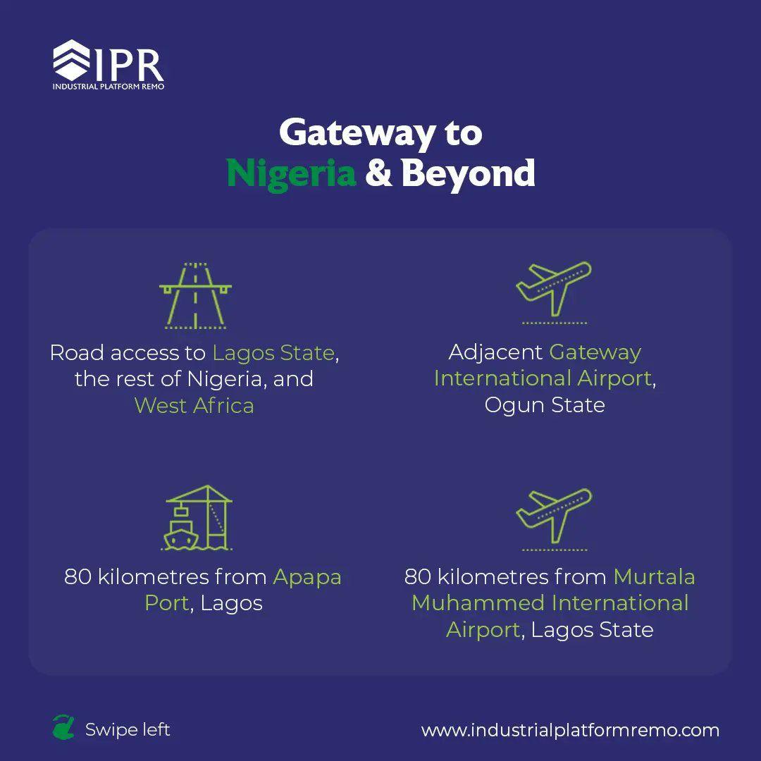 Huge developmental projects are ongoing in Ogun State, Nigeria. The Industrial Platform Remo (IPR) @IP_remo is a world-class and sustainable industrial ecosystem. Industrial Platform Remo is projected to create 40,000 jobs, attract 100+ businesses(Agro & Non Agro Industries)