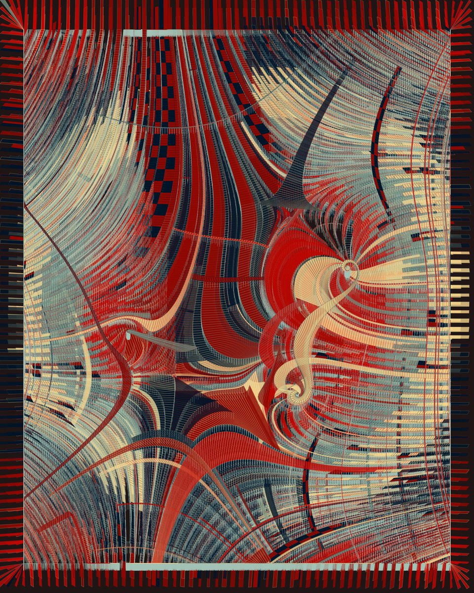 Inner Roads, red renderings.
#genart #generative #codeart <a href="/AlbaDotArt/">Alba</a> 
link below 👇