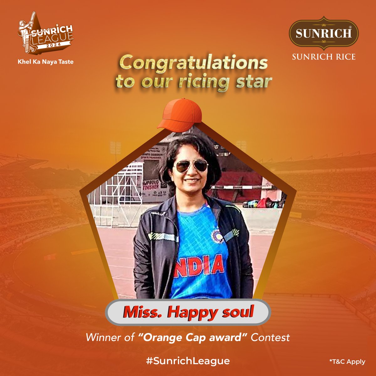 SunrichRice's tweet photo. 𝐂𝐨𝐧𝐠𝐫𝐚𝐭𝐮𝐥𝐚𝐭𝐢𝐨𝐧𝐬 𝐭𝐨 𝐨𝐮𝐫 𝐫𝐢𝐜𝐢𝐧𝐠 𝐬𝐭𝐚𝐫

Happy Soul is the winner of the Orange Cap prediction contest

Think you can be the next winner? Join the #SunrichLeague and show us what you've got.

#SunrichRice #RohitSharma #RO45 #PredictAndWin #Contest #Winner https://t.co/Y3ljyiymgB