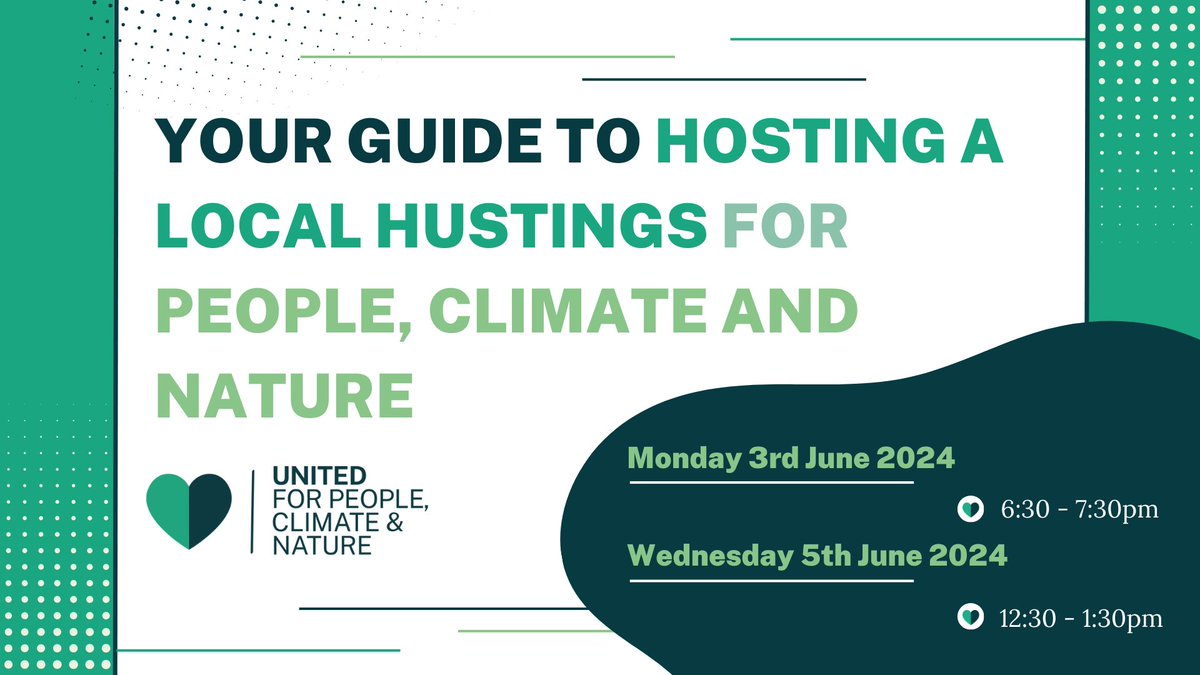 Show your support for people, climate and nature ahead of the #GeneralElection by hosting a hustings! ✊ Join our free online training session with @HopeFTFuture to learn more. 📅 Mon 3rd June, 6:30-7:30pm 📅 Weds 5th June, 12:30-1:30pm Sign up 👉 tickettailor.com/events/hopefor…