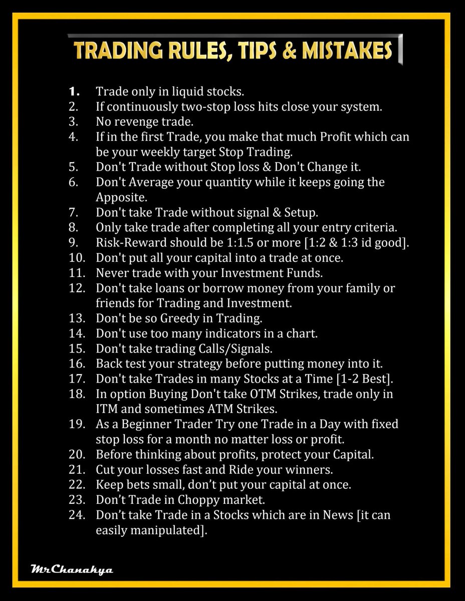 24 TRADING RULES, TIPS &MISTAKES.