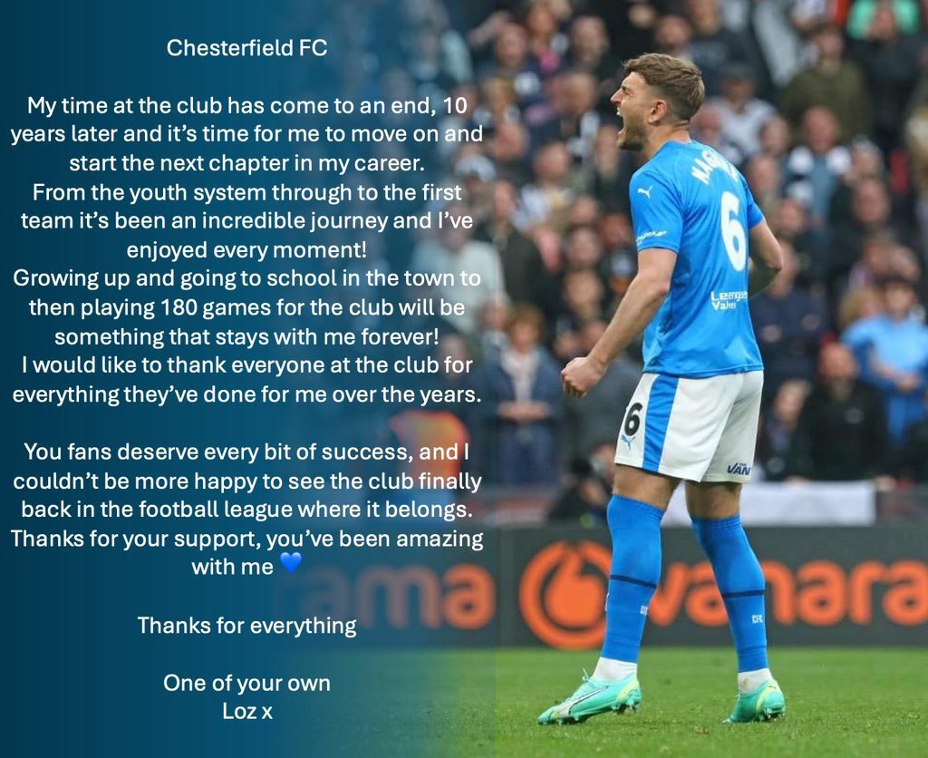 _lozmaguire's tweet photo. @ChesterfieldFC 💙 https://t.co/TCCZaFRK3G