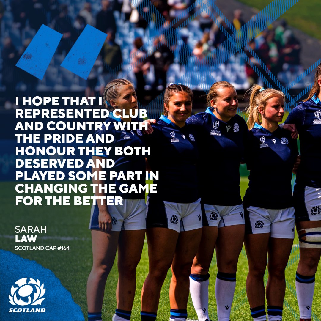 Scotland Cap 164. 
53 appearances, 63 points, 11 years.
A true inspiration. 

Congrats on a wonderful career, @sarahlawrugby.

More 📝 tinyurl.com/2jbbwcxr