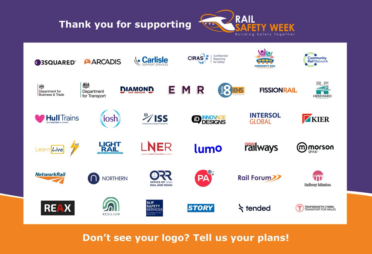 25 days until #RSW24 begins! We know that lots of organisations are finalising their plans & we look forward to seeing them... Please submit your events & activities here➡️railsafetyweek.org/whats-on-2024/⬅️so that we can capture & showcase your support. #BuildingSafetyTogether
