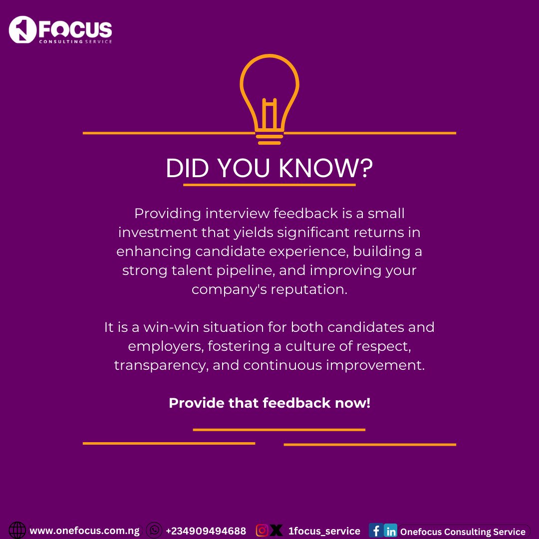 Feedback is life!

#OneFocus 
#didyouknowfacts 
#feedbackculture