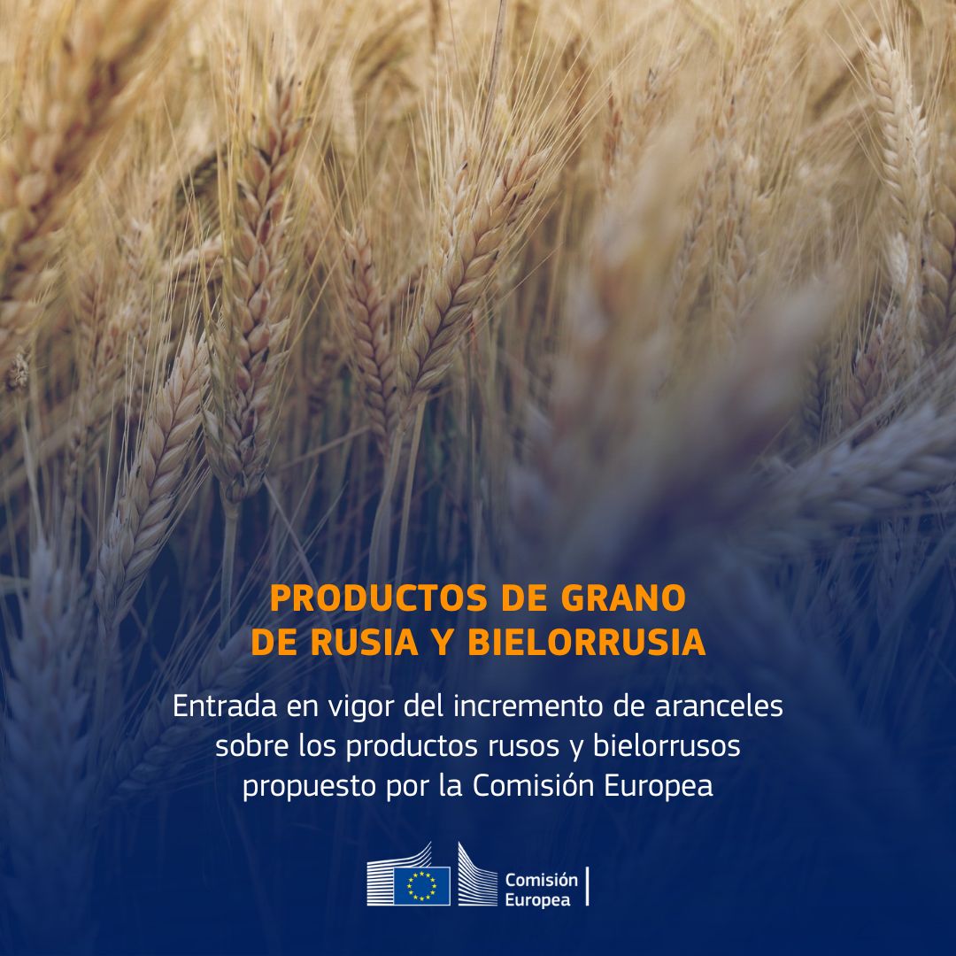 🌾Estamos tomando medidas para evitar que nuestro sector agrícola se desestabilice por las importaciones rusas. El @EUCouncil adopta el incremento de aranceles sobre las importaciones de cereales, derivados y oleaginosas de Rusia y Bielorrusia. ➕ info: europa.eu/!ngHymc