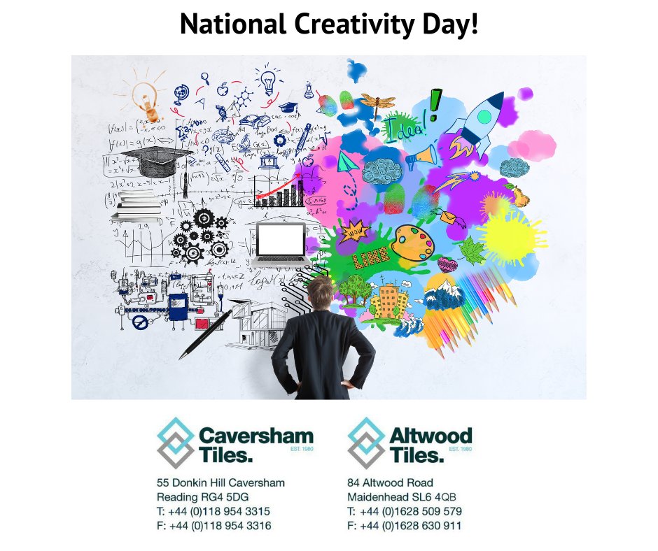Celebrate National Creativity Day with us at Caversham Tiles and Altwood Tiles! Embrace your innovative ideas and inspiration. Contact us at our Reading or Maidenhead locations to explore more. #NationalCreativityDay #CavershamTiles #AltwoodTiles #shoplocal #tiles #renovations