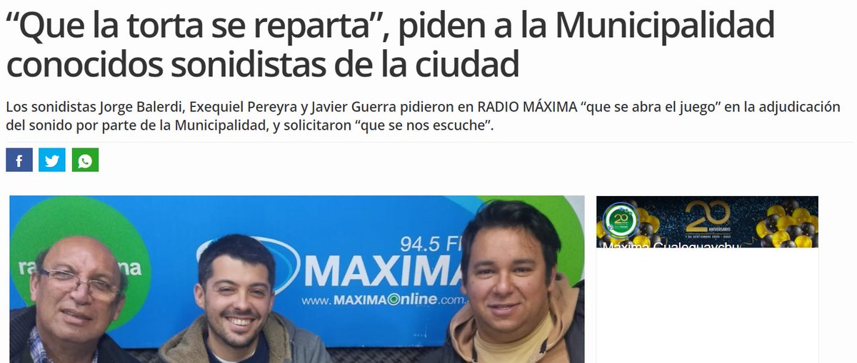 Parece que en Gualeguaychú hay medio un tongo con las licitaciones y/o contrataciones de sonido. Siempre caen en a  misma empresa.
Los otros sonidistas 'pidieron ser escuchados.'

Hay que cerrar el estadio.