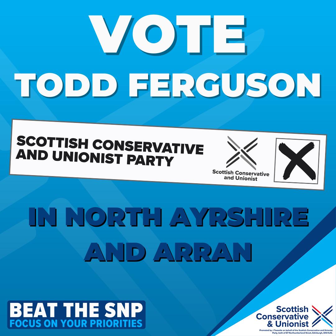 I'm going for Todd Ferguson to take the North Ayrshire seat from the SNPs Patricia Gibson on 4th July. Make 4th of July the 1st step in ridding Scotland of the SNP