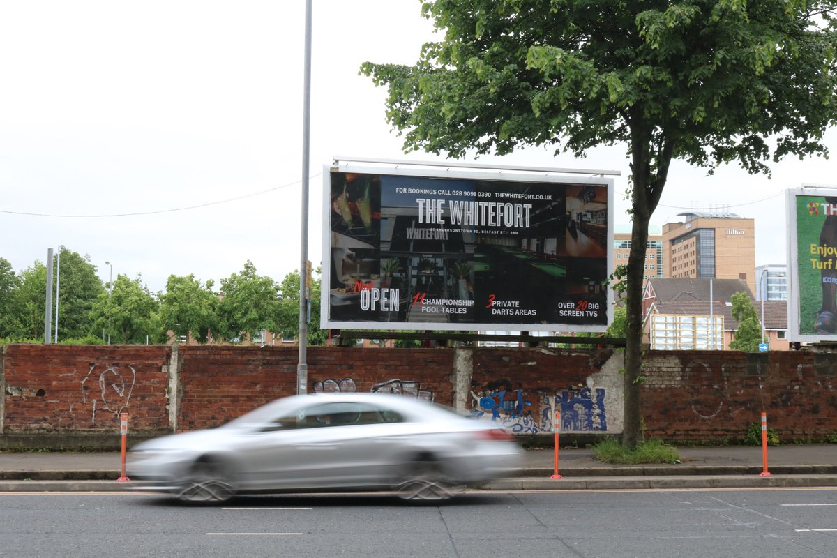 BMO_NI's tweet image. Check out some of our billboards promoting the opening of Belfast's newest sports bar 'The Whitefort'!🎉🍻 Head down and enjoy some great food, drinks and quality entertainment!

@group_conlon

#SupportLocal #OOHAdvertising #Billboard