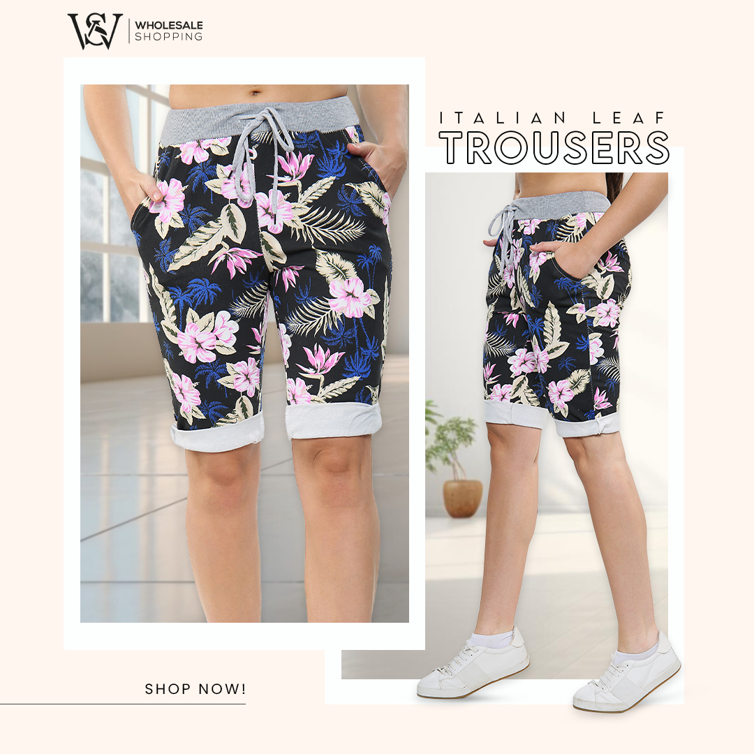 Upgrade your inventory with our Italian Leaf Print 3/4 Trousers, now available at unbeatable wholesale prices! Perfect for a trendy and comfortable look. 

Shop Now: rb.gy/jy1a8d

#trousers #leafprint #trouserstyles #shorts #wholesaleuk #wholesale #wholesaleshopping