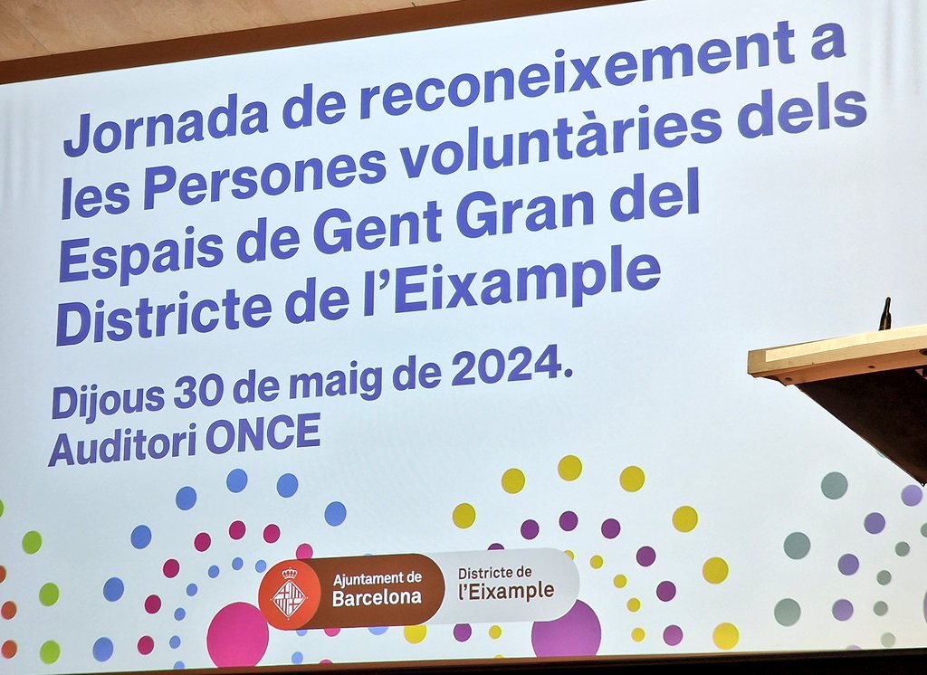 evabaror's tweet photo. Assistim a l'acte de reconeixement als voluntari@s dels espais de #GentGran de l'#Eixample #Barcelona a l'Auditori #ONCE, perq volem una ciutat inclusiva, solidària i diversa que fomenti una vellesa digna i plena #CiclesDeVida

Amb @taniarafi i @AnnaSalvadorAl2 @ERC_Eixample https://t.co/UqdXiLzS08