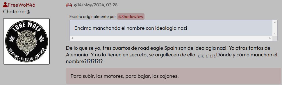 🔴INVESTIGACIÓ🔴El lloc on és realitzarà el festival neonazi és un mas propietat dels Pawnes Moters Maresme. Una banda motera vinculada amb Road Eagle España.

[Obrim fil]👇