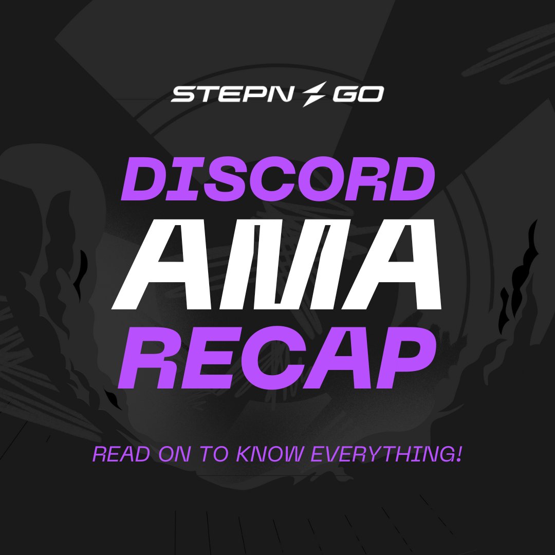 #STEPNGO AMA Recap 📜

You missed our last AMA with <a href="/yawn_rong/">Yawn Rong</a> and <a href="/Jerry10240/">Jerry</a> on Discord?

Don’t worry, we’ve got you covered!

Make sure to join our Discord to not miss the next ones: discord.gg/stepngo

Let’s dive in 👇

Q1: Why was STEPN GO necessary? Will STEPN be