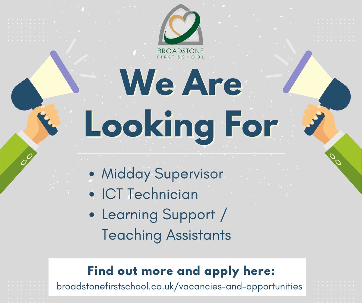 Find out more and apply at: broadstonefirstschool.co.uk/vacancies-and-…