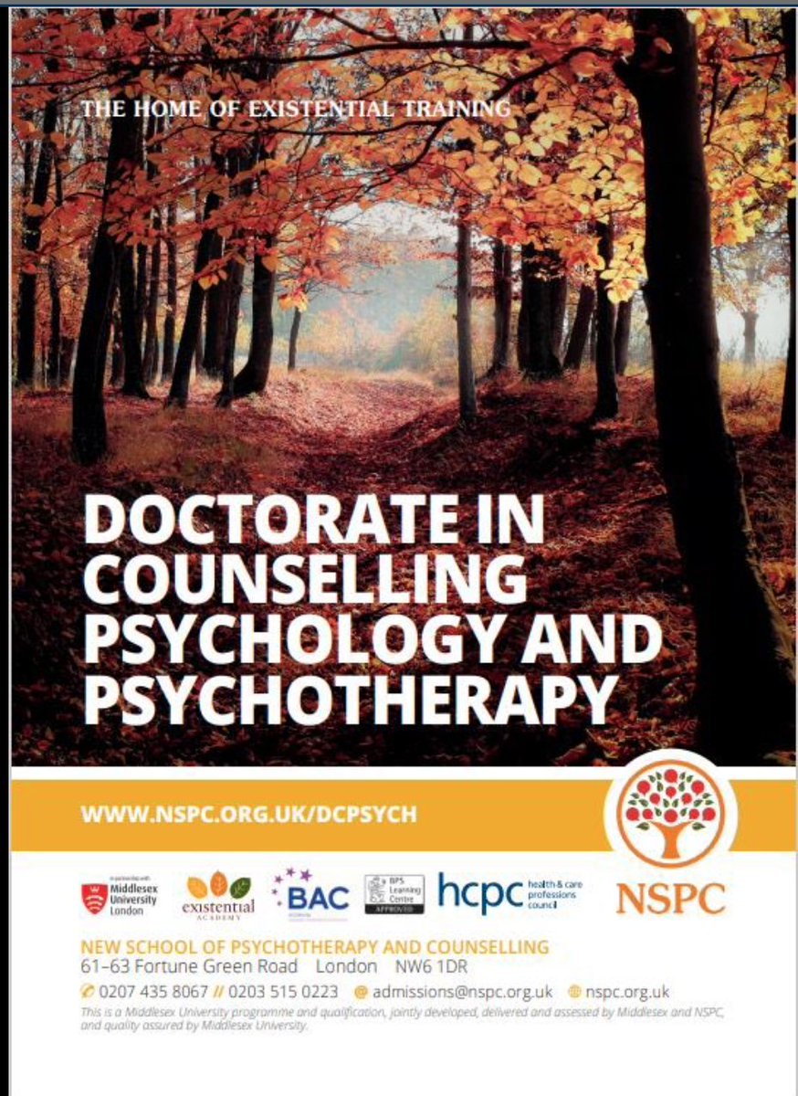 Three of our flag ship programmes. 

Consider changing your life and becoming a counselling psychologist or a psychotherapist, while earning a masters or a doctorate. 

#existential 
#education
#training