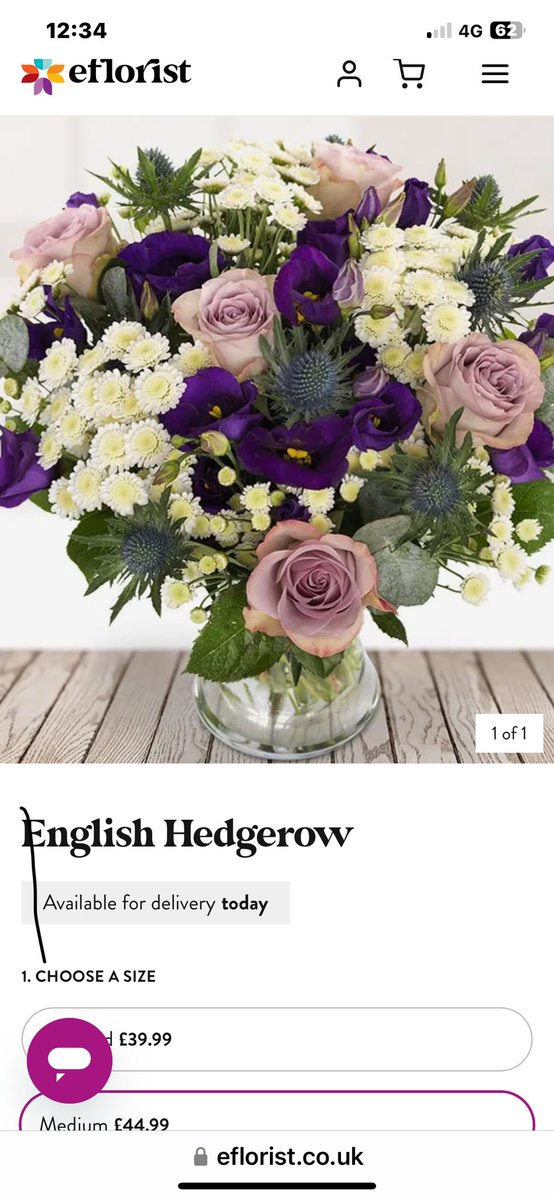 Rob63y's tweet photo. @efloristflowers 
Service and flowers appalling ! Paid for same day large bouquet received a day late and tiny bunch of flowers you cannot call a  bouquet not worth £49.99 and £7.99 delivery - a joke https://t.co/q3xkYImS7h