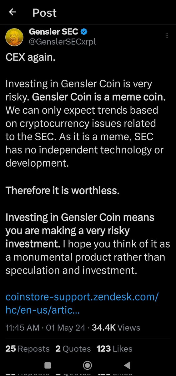 FerdieJay's tweet photo. @GenslerSECxrpl 
Out of all the meme coin captions this might be the most honest! 

The very first XRP meme coin 🪙 https://t.co/abyMiEMIH1