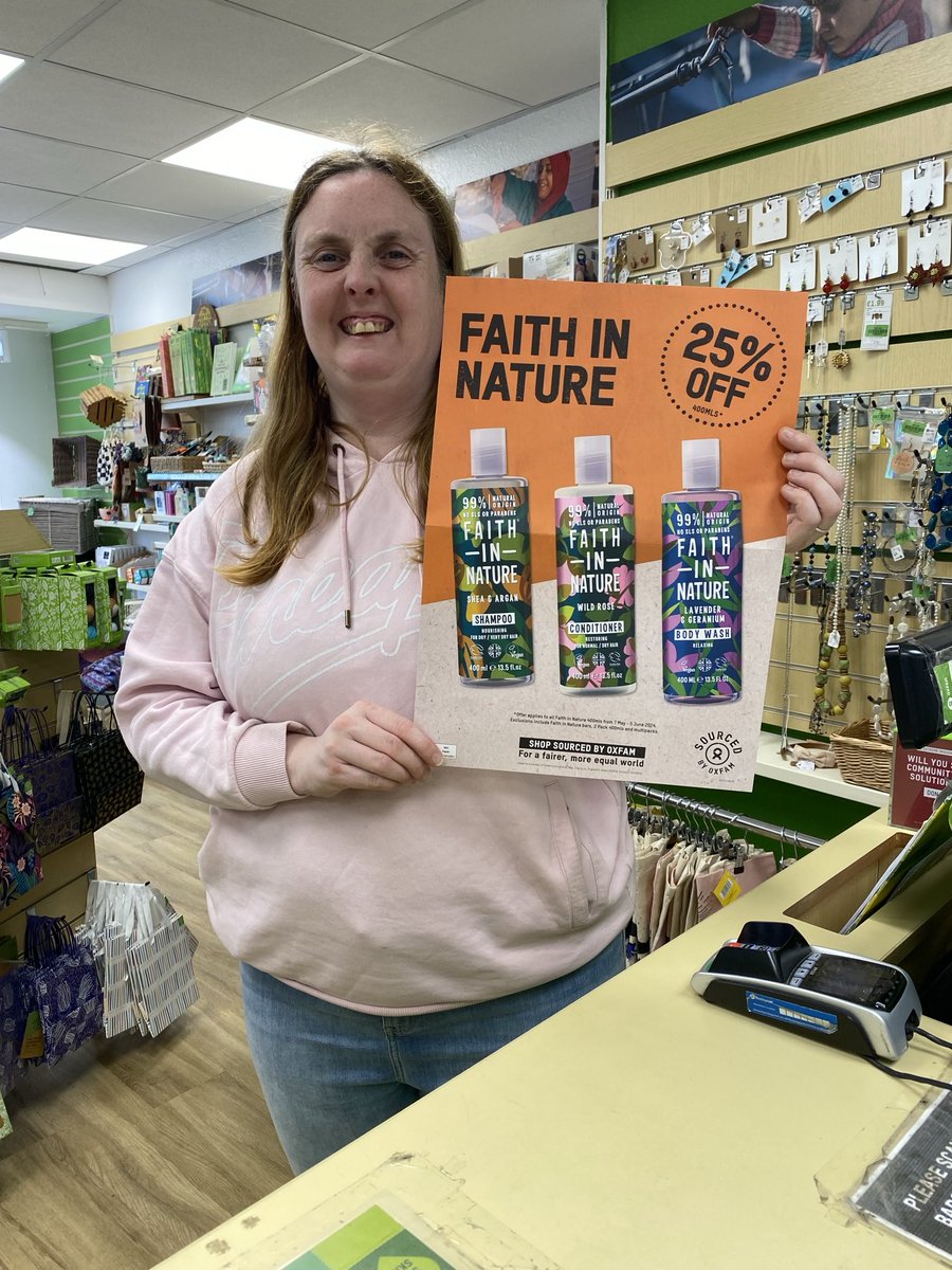 …Last week of  Faith in Nature  offer ..don’t miss our specials..
#Faithinnature #beautyproducts #pffers #Oxfam