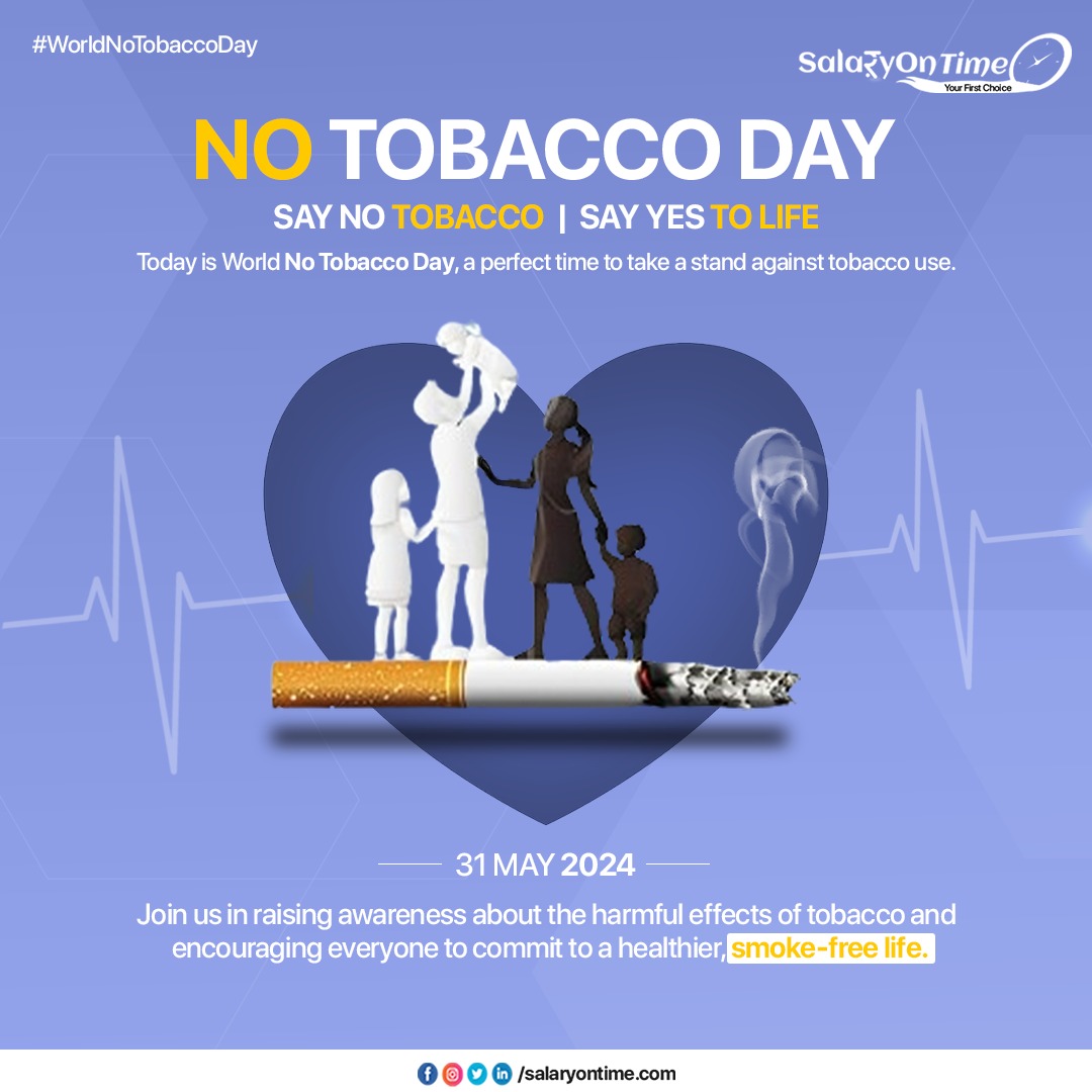 🌍 World No Tobacco Day: Commit to Quit! 🚭Take the first step today. Your future self will thank you!

#WorldNoTobaccoDay #CommitToQuit #HealthyLiving #SmokeFree
