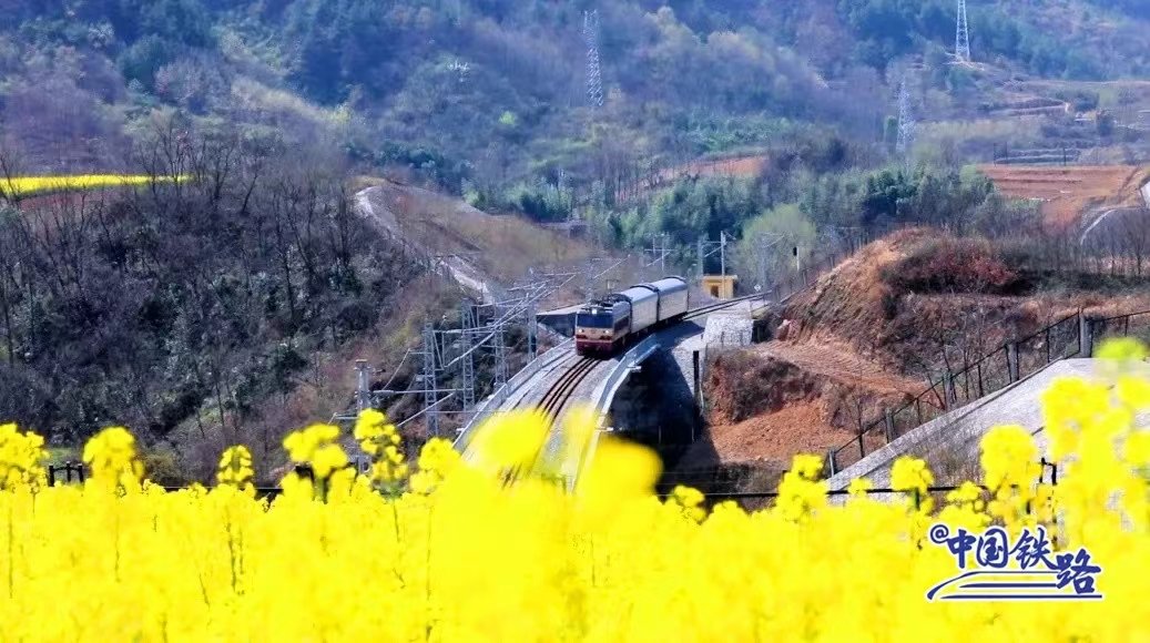ChinaRailways's tweet image. What does a train with only two carriages look like? Between Ankang city and Hanzhong city in Shaanxi province, there is a train with only two carriages. Check it out. #ChinaRailway #RailwayTime