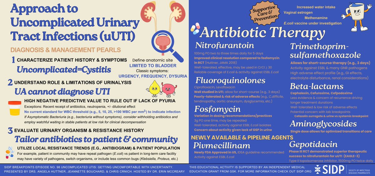 In case you missed it, check out the latest #Breakpoints Ep on uncomplicated UTIs from Dx to treatment with Drs. Crnich, Bouchard, Huttner & host Dr. McCreary! 💊 This educational activity is supported by an independent medical education grant from GSK 🎧 sidp.pinecast.co