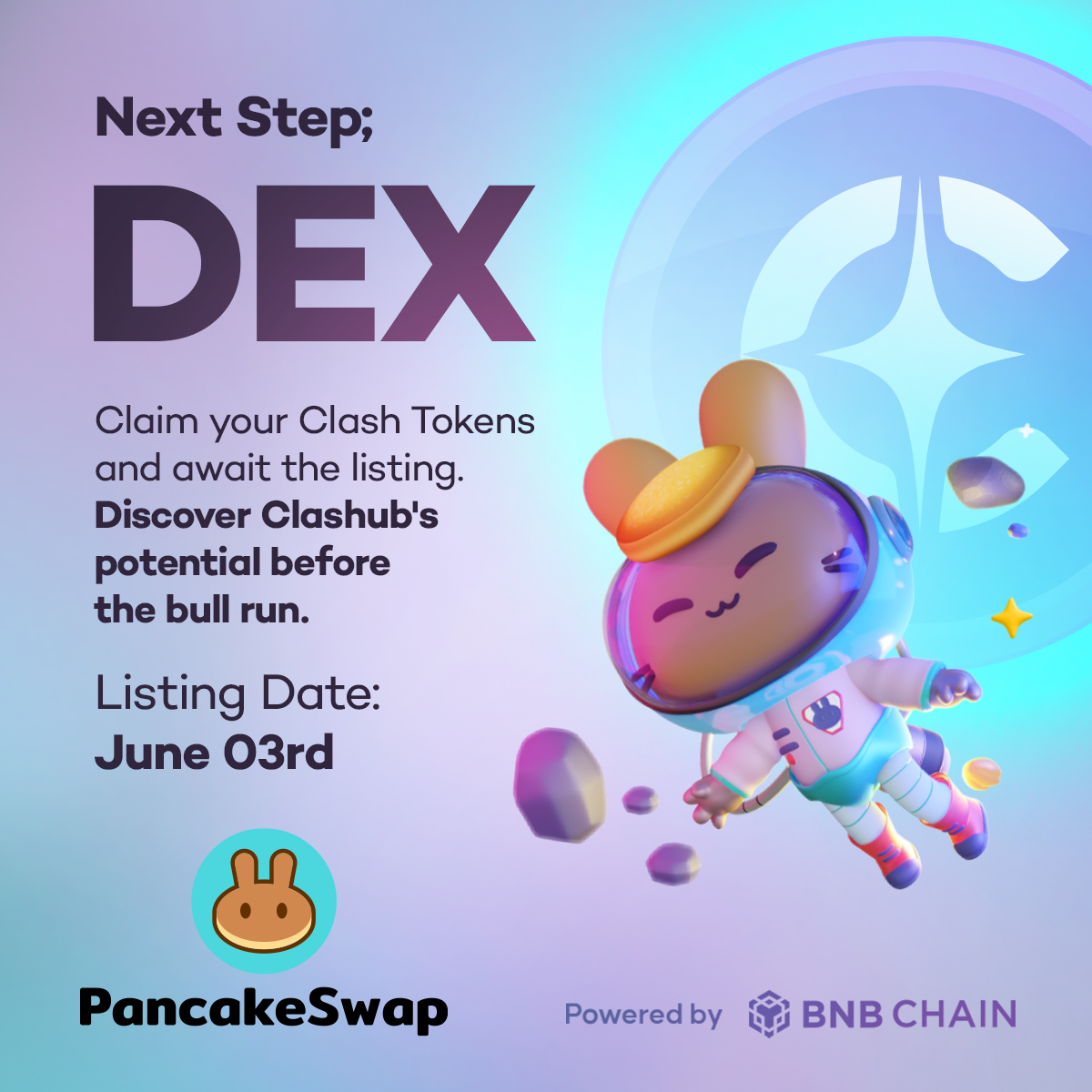 Next Step: DEX

Claim your Clash Tokens and await the listing. Discover Clashub's potential before the bull run.

<a href="/BNBCHAIN/">BNB Chain</a> <a href="/PancakeSwap/">PancakeSwap</a>

#ClashToken #Crypto #BullRun #Clashub