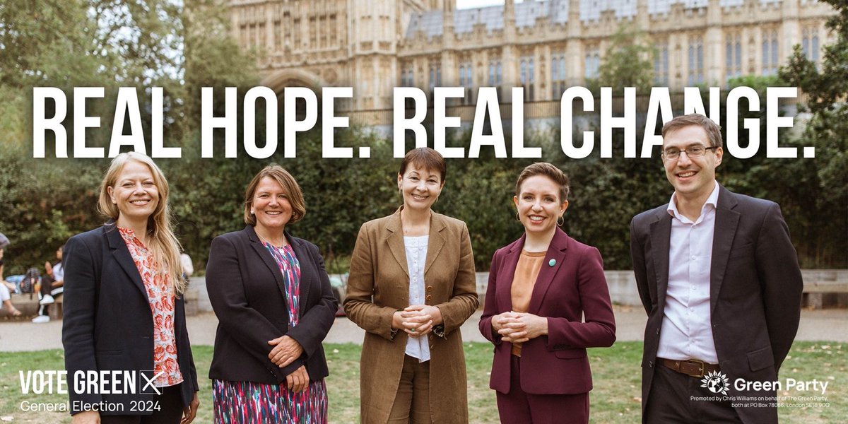Our campaign launches! Caroline Lucas, our first-ever MP, passes the baton to our four amazing candidates. Sian, Carla, Ellie & Adrian represent the real hope & real change we offer.

We need your help to get our four Green MPs in Westminster, support  donatetothe.greenparty.org.uk/?mtm_campaign=…