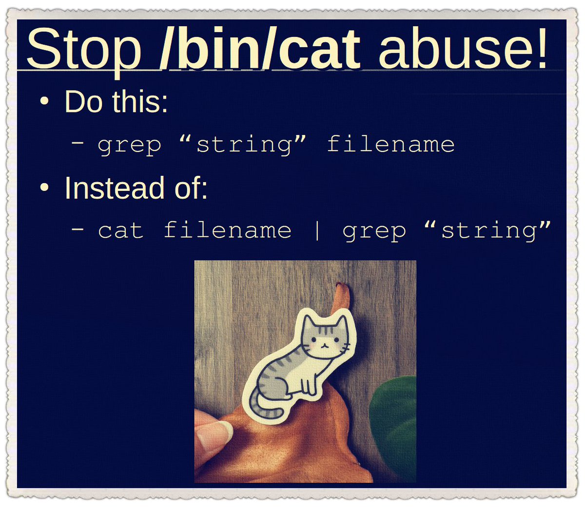Don't let useless cat commands make you hiss-terical! Get a grip with grep on #Linux, #macOS, #FreeBSD &amp; #Unix. It's purr-fect for the job! 😼 cyberciti.biz/faq/howto-use-…
