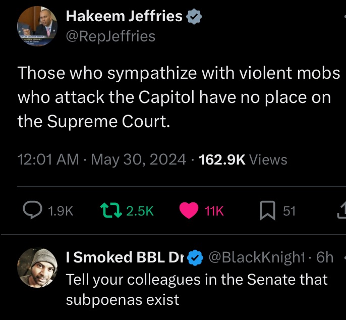 fmrpottyymouth1's tweet photo. #True Those who sympathize with violent mobs who attack the Capitol have no place on
the Supreme Court.
#AlsoTrue Tell your colleagues in the Senate that
subpoenas exist
@HouseJudiciary @JudiciaryDems
@SenatorDurbin @SenWhitehouse @SenSchumer
@SenateDems
@HouseDemocrats https://t.co/VMA8qPGFb2