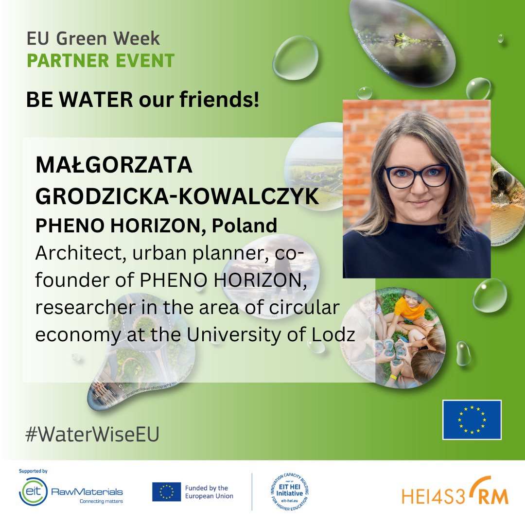 HEI4S3_RM's tweet photo. Małgorzata Grodzicka-Kowalczyk, @unilodz, PHENO HORIZON will present "Building sector cooperation in response to solving urban water management problems – the example of #EIL_PL"

Follow us on X and register: https://t.co/I8ULzd0xq2 

#HEI4S3RM #GreenWeekEU #WaterWiseEU https://t.co/LsCo9DcvOh