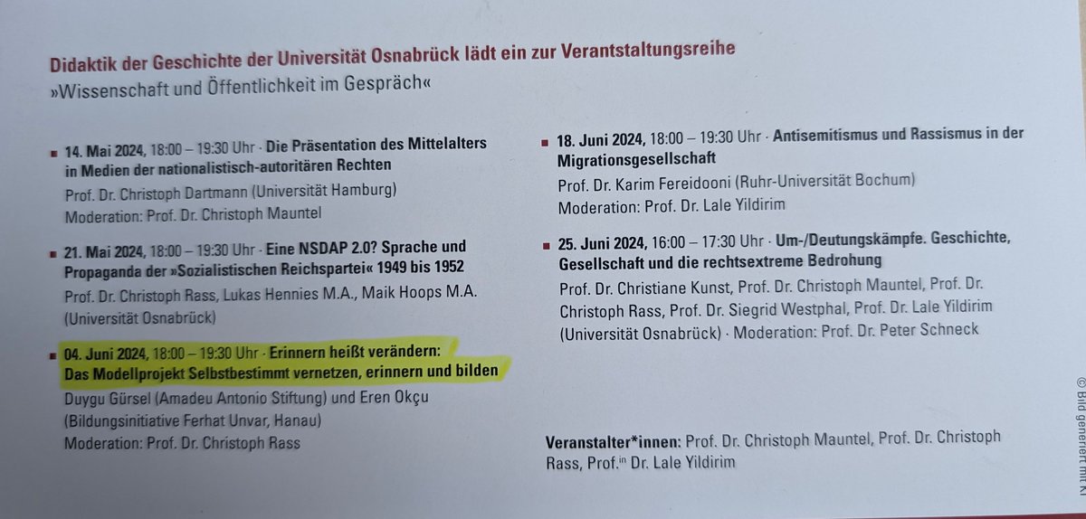 IMIS (@imis_uos) on Twitter photo <a href="/AmadeuAntonio/">Amadeu Antonio Stiftung</a> <a href="/BI_FerhatUnvar/">Bildungsinitiative Ferhat Unvar</a> <a href="/UniOsnabrueck/">Uni Osnabrück</a> @2crass Die Veranstaltungsreihe Um-/Deutungskämpfe: #Geschichte, #Gesellschaft und die #rechtsextreme Bedrohung wird organisiert von Christoph Mauntel sowie den #IMIS- & #SFB1604-Mitgliedern @2crass und <a href="/YildirimLPrivat/">LaleYildirim</a> 
#Wissenschaft und #Öffentlichkeit im #Gespräch <a href="/AmadeuAntonio/">Amadeu Antonio Stiftung</a> <a href="/BI_FerhatUnvar/">Bildungsinitiative Ferhat Unvar</a> <a href="/UniOsnabrueck/">Uni Osnabrück</a> @2crass Die Veranstaltungsreihe Um-/Deutungskämpfe: #Geschichte, #Gesellschaft und die #rechtsextreme Bedrohung wird organisiert von Christoph Mauntel sowie den #IMIS- & #SFB1604-Mitgliedern @2crass und <a href="/YildirimLPrivat/">LaleYildirim</a> 
#Wissenschaft und #Öffentlichkeit im #Gespräch
