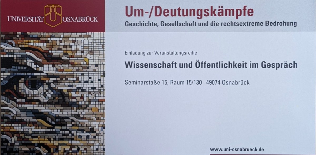 IMIS (@imis_uos) on Twitter photo #Erinnern heißt verändern: Das Modellprojekt #Selbstbestimmt vernetzen, erinnern und bilden. Veranstaltung mit Duygu Gürsel (<a href="/AmadeuAntonio/">Amadeu Antonio Stiftung</a>) & Eren Okçu (<a href="/BI_FerhatUnvar/">Bildungsinitiative Ferhat Unvar</a>).
4. Juni 2024, 18:00-19:30 Uhr <a href="/UniOsnabrueck/">Uni Osnabrück</a>
Moderation: @2crass
#Osnabrück #Rechtsextremismus #Erinnern heißt verändern: Das Modellprojekt #Selbstbestimmt vernetzen, erinnern und bilden. Veranstaltung mit Duygu Gürsel (<a href="/AmadeuAntonio/">Amadeu Antonio Stiftung</a>) & Eren Okçu (<a href="/BI_FerhatUnvar/">Bildungsinitiative Ferhat Unvar</a>).
4. Juni 2024, 18:00-19:30 Uhr <a href="/UniOsnabrueck/">Uni Osnabrück</a>
Moderation: @2crass
#Osnabrück #Rechtsextremismus