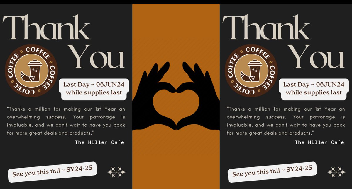 #HillerCafé #Thankyou to Hiller Nation #TrinityNationSupports #Thankyou Washington Financial &amp; Crazy Horse Coffee