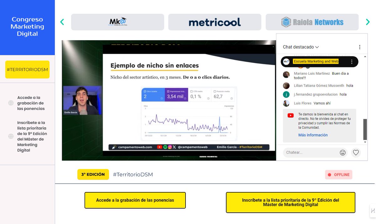 Míriam Paredes XM (@miriamparedesxm) on Twitter photo Tercer día del #TerritorioDSM cargado de contenido valioso para todos. Gracias! <a href="/miguelfloro/">Miguel Florido</a>
<a href="/marketingandweb/">Marketing and Web</a> <a href="/escuelamktweb/">Escuela Marketing and Web 🎓</a> Tercer día del #TerritorioDSM cargado de contenido valioso para todos. Gracias! <a href="/miguelfloro/">Miguel Florido</a>
<a href="/marketingandweb/">Marketing and Web</a> <a href="/escuelamktweb/">Escuela Marketing and Web 🎓</a>