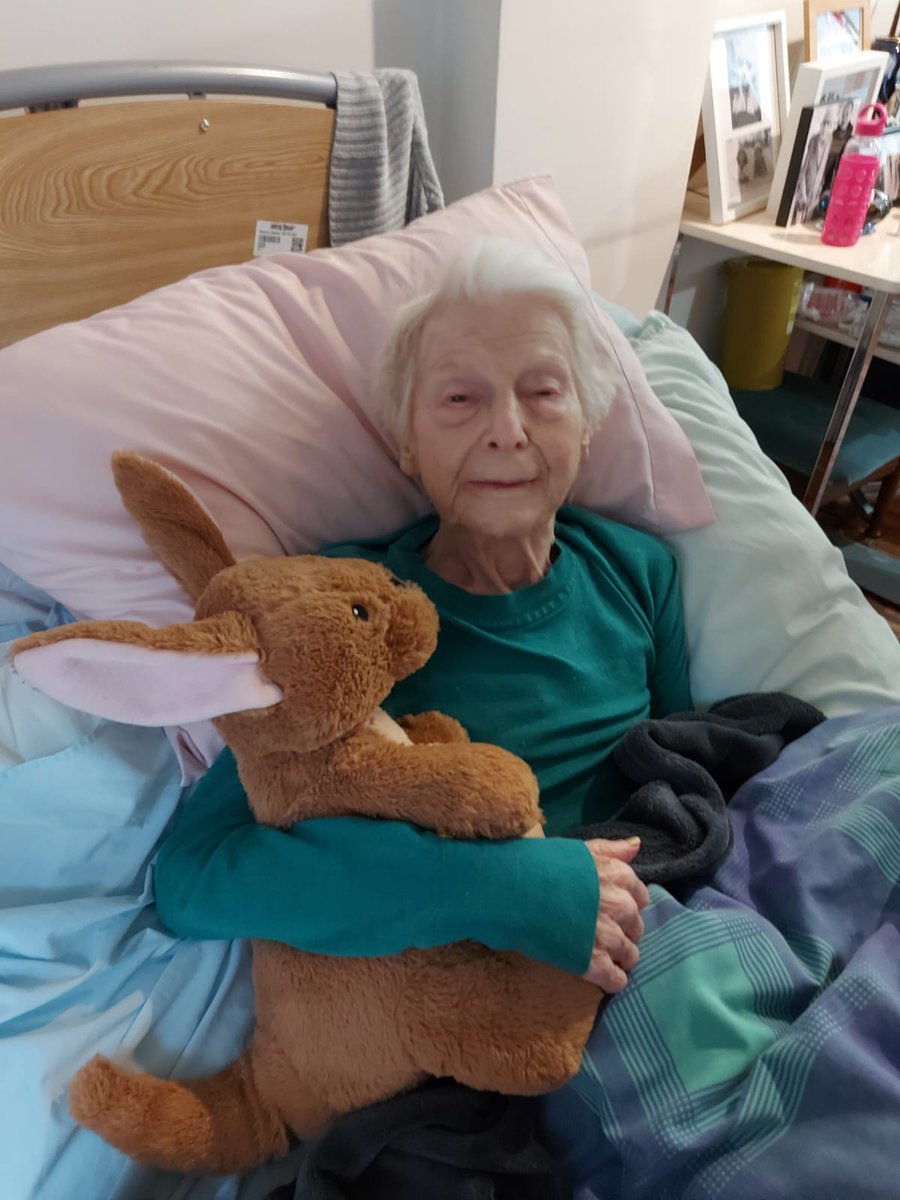My mother passed away peacefully at home yesterday aged 95. She'd been suffering from Alzheimers for some time. This is one of the last photos of her with a new friend. ❤️