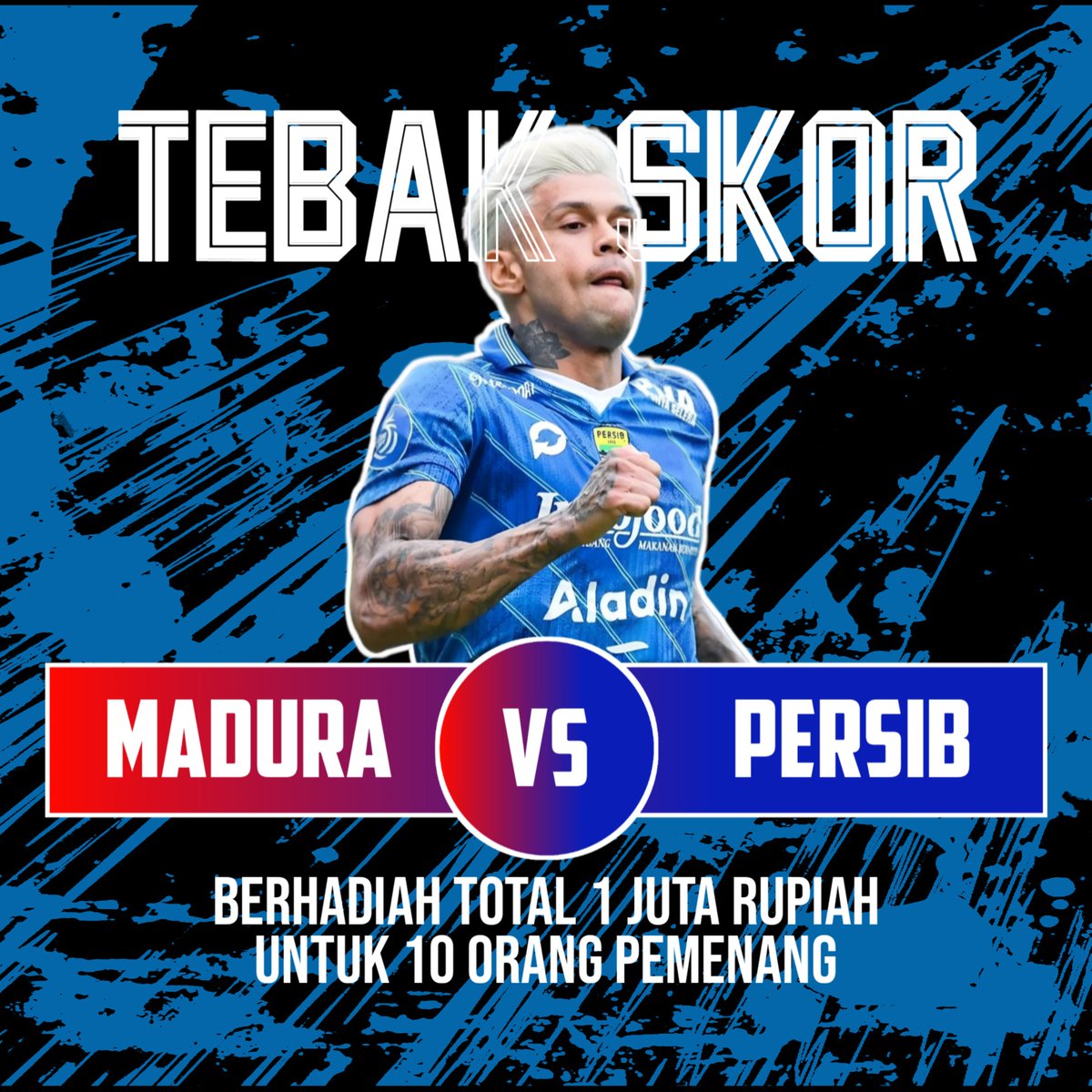 Yoo... Gas, lah! Teu kudu mikir, ngan kudu follow akun kami we hungkul. Reply tebakan di postingan ieu. Tebakan ditutup besok, pas kickoff. Pemenang bakal diundi hari Minggu. Mulai!