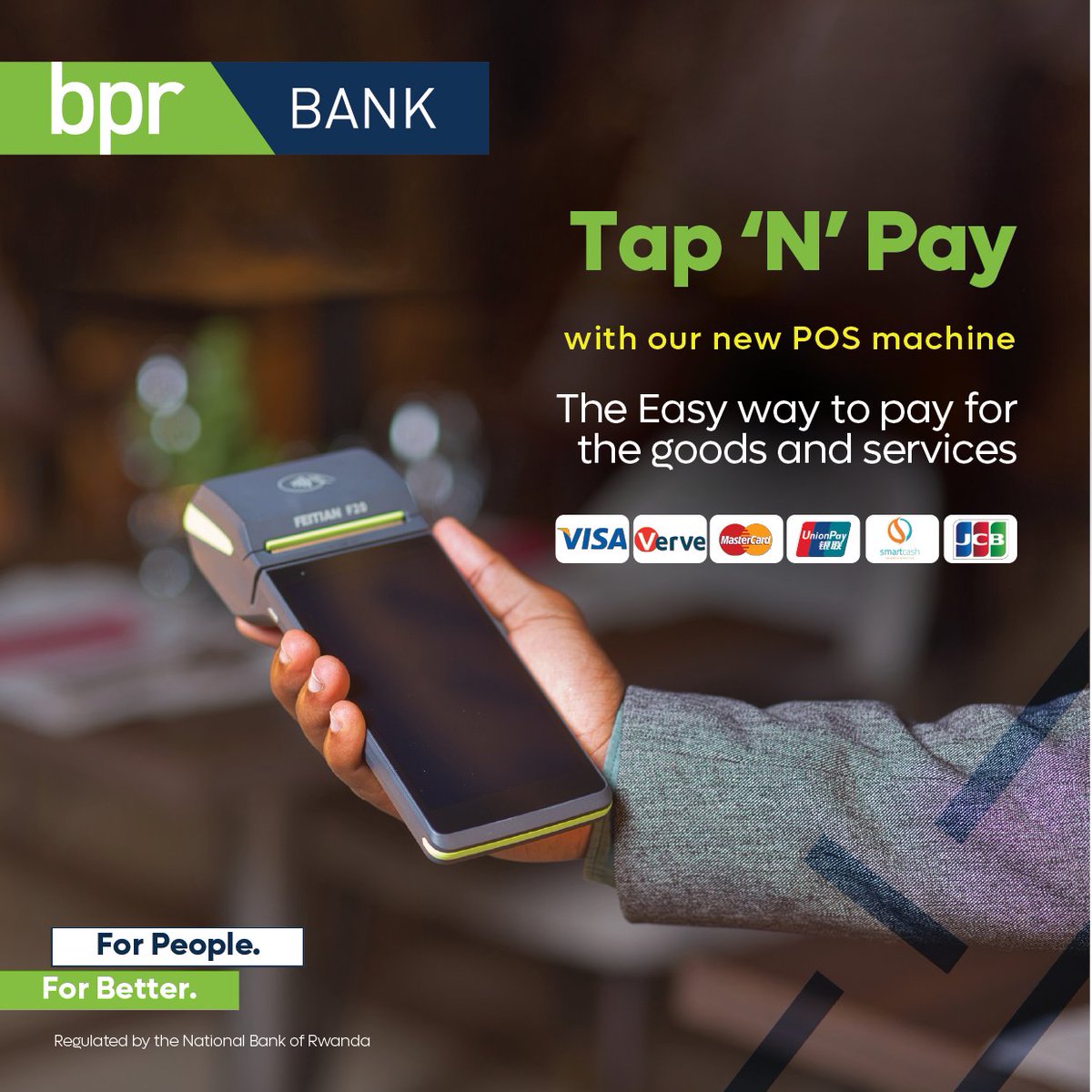 Capture More Sales with BPR POS Machines! A simple tap, a quick pay, and your customers are ready to enjoy their purchases. #ForPeopleForBetter #Cashless #BPRniIyawe