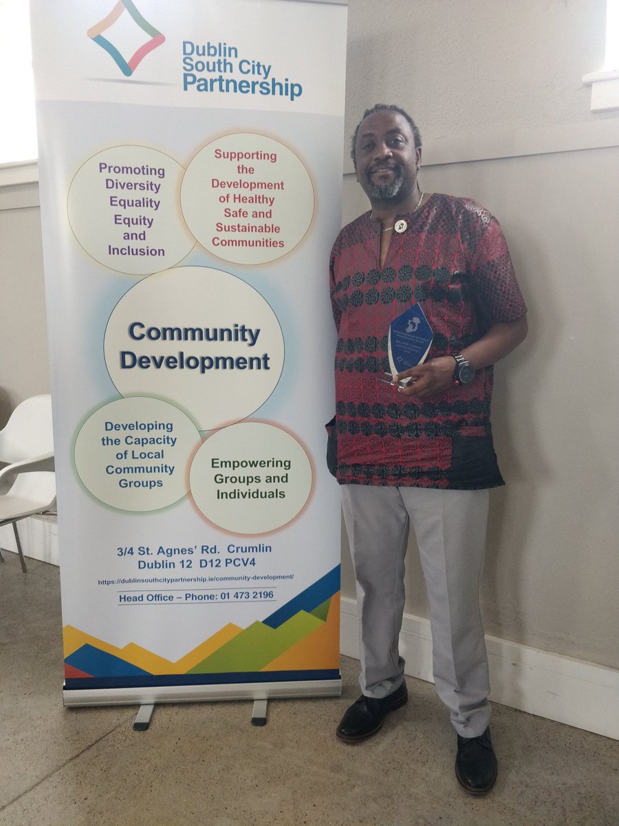Greatly honored to receive a recognition award from <a href="/SDC_Partnership/">South Dublin County Partnership</a> <a href="/CityPartnership/">Dublin South City Partnership</a> celebrating the decade of people of African decade with <a href="/BulelaniMfaco/">Bulelani Mfaco</a> <a href="/masi_asylum/">MASI - Movement of Asylum Seekers in Ireland</a> and many others