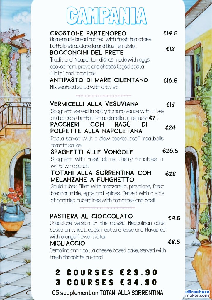 JUNE SPECIAL MENÙ.... CAMPANIA IS ON🛵