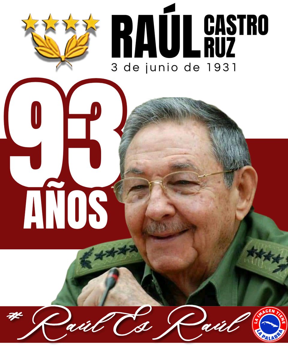Celebramos la vida de nuestro querido General de Ejército, revolucionario impecable en su conducta e inalcanzable en su lucha; invencible junto a nuestro pueblo ante los ataques y el bloqueo criminal del imperio estadounidense. #RaúlEsRaúl 🇨🇺