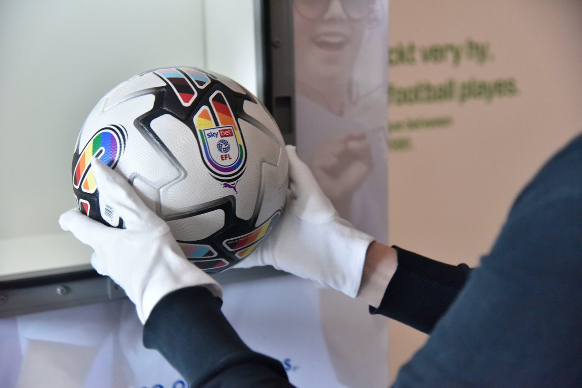 The @EFL rainbow ball, used for the very first time in February, is now on display in our Match Gallery. @umaghelani looks at the ball, its significance, and the impact of the campaign here: nationalfootballmuseum.com/stories/efl-ra…