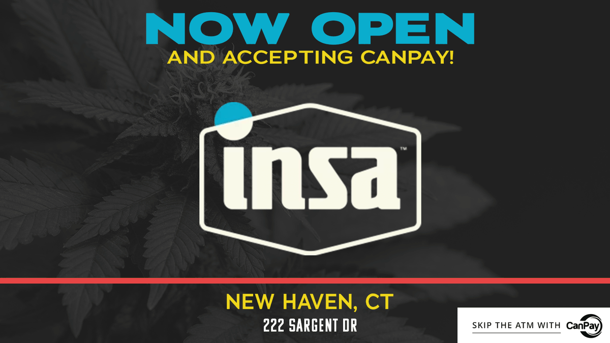 CanPayDebit's tweet photo. Great news, New Haven, CT! @InsaCannabis  is Now Open &amp; Accepting CanPay at their new location at 222 Sargent Dr! Make sure to stop by, &amp; skip the ATM with CanPay on your smartphone at checkout! - https://t.co/VFjfy80D6x 

#CTMMJ #CTDispensary #HartfordCT #CanPay #YesWeCanPay https://t.co/fY4ibq3dFB