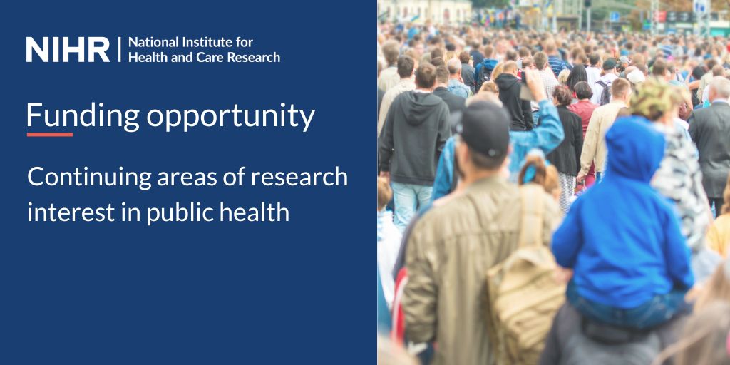 The National Institute for Health and Care Research are offering Research funding for high quality research in topics including workforce health, suicide prevention and stop smoking interventions. Find out more: shorturl.at/0GMDJ @NIHRresearch #PublicHealth